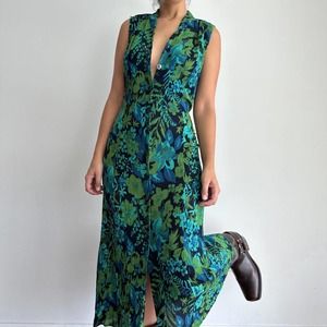 Vintage floral midi dress